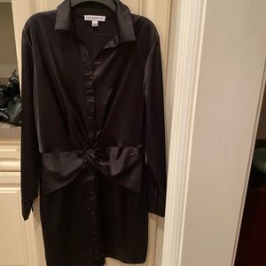 And Now This satin wrap dress